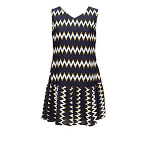 NWT SM Wardrobe Aztec Print Loose Fit Flowy Fun Panel Skirt Detailed Dress sz S